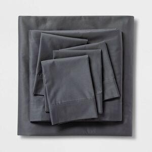 Threshold Signature - Queen 6pc 800 Thread Count Solid Sheet Set Gray -  Gray